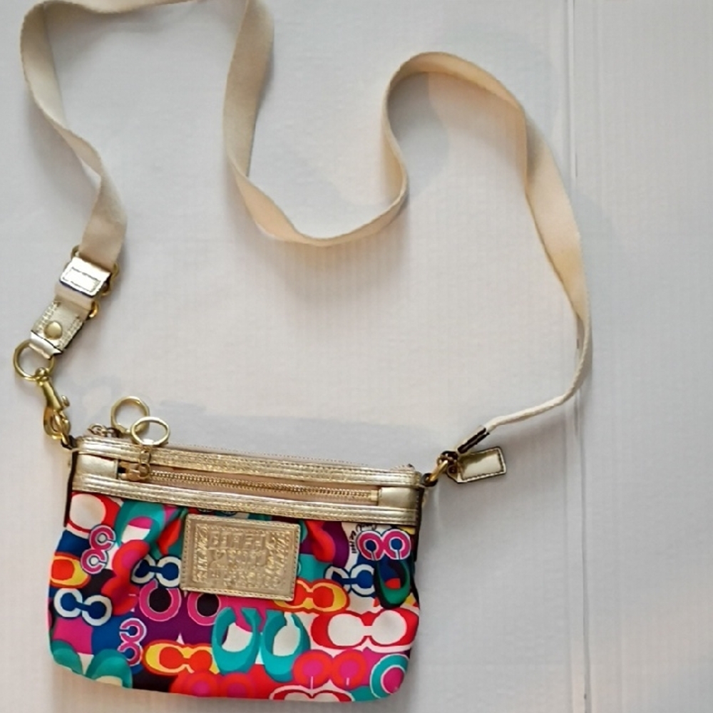 Coach Multicolor and Gold Crossbody Bag